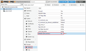 Enable the modern firewall directly on the Proxmox Virtual Environment (VE) host.